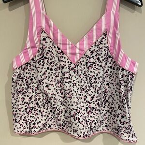 Laundry By Shelli Segal Pink Leopard Pajama Top